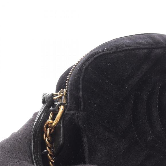 GUCCI Black Leather GG Marmont Shoulder Bag - Picture 6 of 9